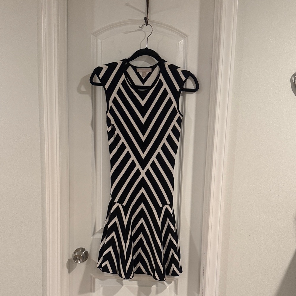 Banana Republic Black and White Chevron Mini Dress